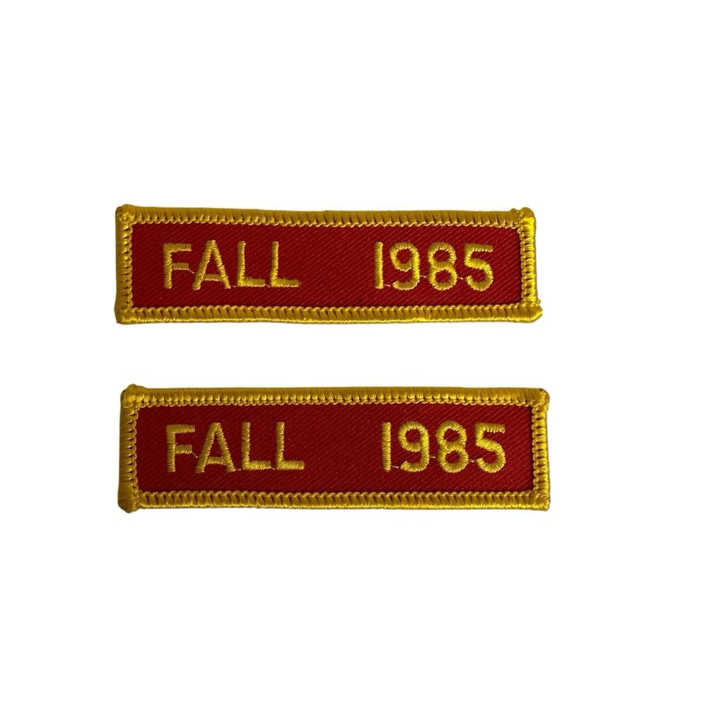 Fall 1985 Patch Lot of 2 Retro Red Yellow Embroidered Vintage Travel Collectible